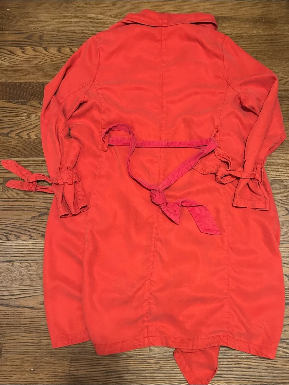 Max Jeans Coral-Red Draped Open Front Blazer 0161
